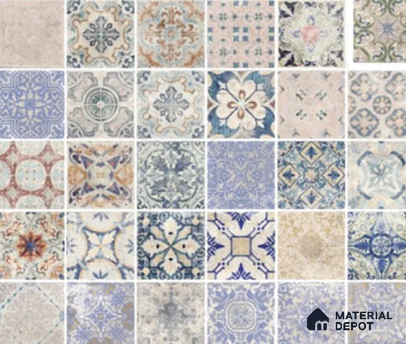 Moroccans Look Wall Tile TL 13476  6 inch x 6 inch Matte Finish Porcelain Tile - 9 mm