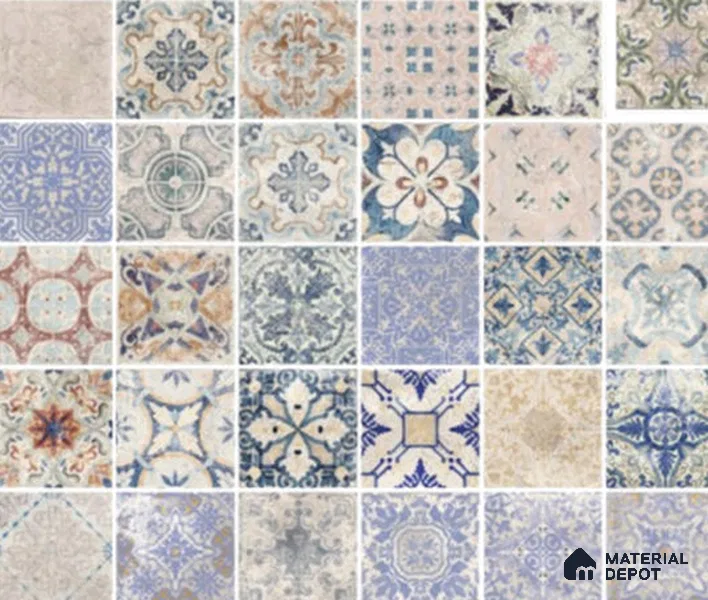 Moroccans Look Wall Tile TL 13476  6 inch x 6 inch Matte Finish Porcelain Tile - 9 mm