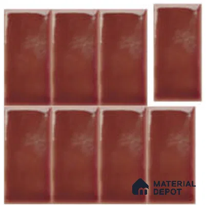 Subway Look Wall Tile TL 13456 E Yoko Bordo 5 inch x 2.5 inch Glossy Finish Ceramic Tile - 9 mm