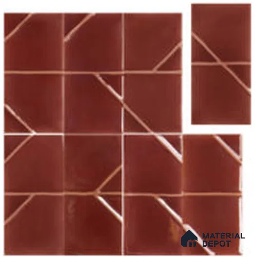 Subway Look Wall Tile TL 13456 K Origami Bordo 5 inch x 2.5 inch Glossy Finish Ceramic Tile - 9 mm