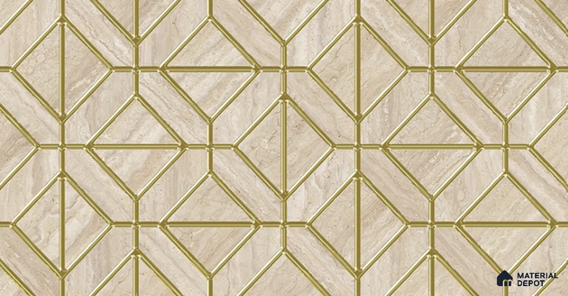 Patterned Look Wall Tile TL 11360 B 213 Dark 2 ft x 1 ft Glossy Finish Ceramic Tile - 9 mm