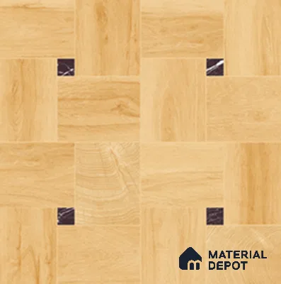 Wood Look Floor & Wall Tile TL 11374 Blonde Oak Block Parquet 2 ft x 2 ft Matte Finish Porcelain Tile - 9 mm | Suitable For Kitchen, Bedroom