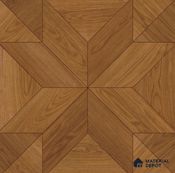 Wood Look Floor & Wall Tile TL 11372 Light Oak Star Parquet 2 ft x 2 ft Matte Finish Porcelain Tile - 9 mm | Suitable For Kitchen, Bedroom