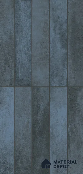 Faux Subway Wall Tile TL 11393 I Midnight Concrete Planks 2 ft x 1 ft Glossy Finish Ceramic Tile - 9 mm | Suitable For Kitchen Backsplash, Bathroom & Basin Accent