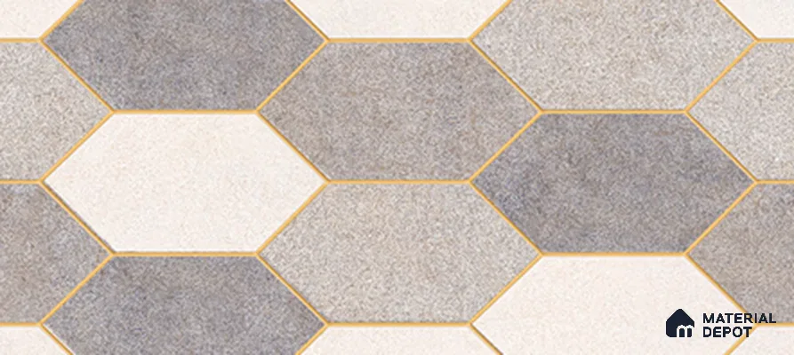 Hexagonal Look Wall Tile TL 11365 B 228 Dark 2 ft x 1 ft Glossy Finish Ceramic Tile - 9 mm
