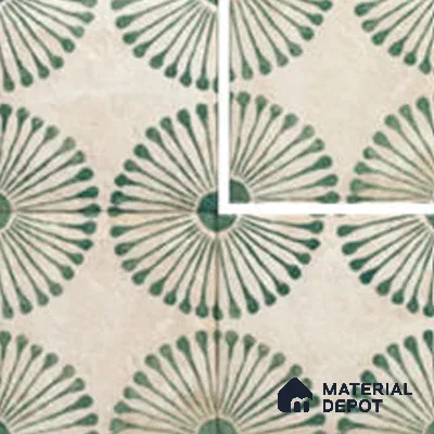Moroccan Wall & Floor Tile TL 13457 E Olive Bloom 8 inch x 8 inch Ceramic Matte Finish | Suitable for Living Room, Bathroom, Kitchen, Dining & Highlighter Wall