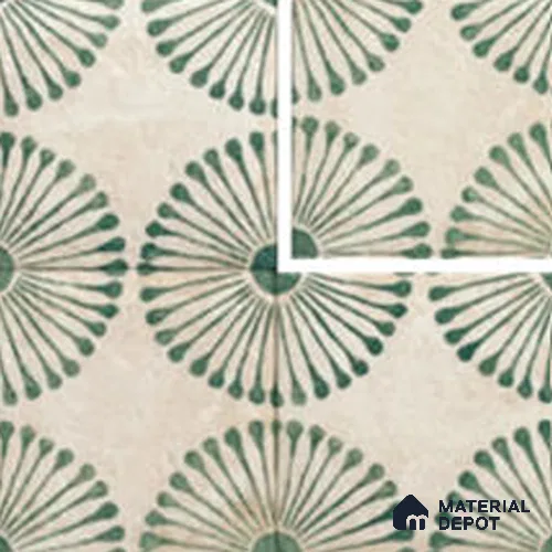 Moroccan Wall & Floor Tile TL 13457 E Olive Bloom 8 inch x 8 inch Ceramic Matte Finish | Suitable for Living Room, Bathroom, Kitchen, Dining & Highlighter Wall