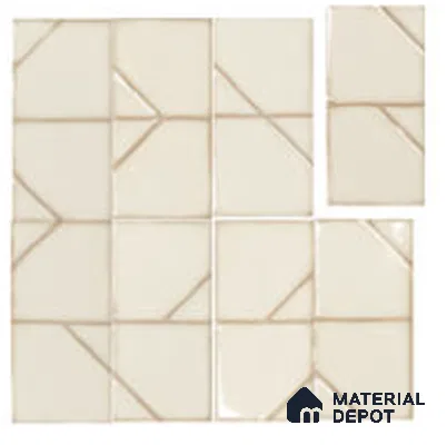 Subway Look Wall Tile TL 13456 G Origami Daisy 5 inch x 2.5 inch Glossy Finish Ceramic Tile - 9 mm