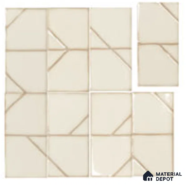 Subway Look Wall Tile TL 13456 G Origami Daisy 5 inch x 2.5 inch Glossy Finish Ceramic Tile - 9 mm