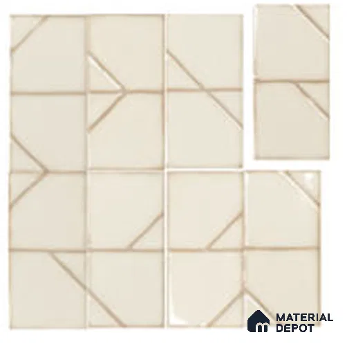 Subway Look Wall Tile TL 13456 G Origami Daisy 5 inch x 2.5 inch Glossy Finish Ceramic Tile - 9 mm