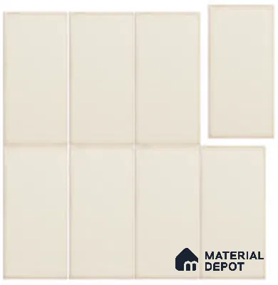 Subway Look Wall Tile TL 13456 Yoko Daisy 5 inch x 2.5 inch Glossy Finish Ceramic Tile - 9 mm