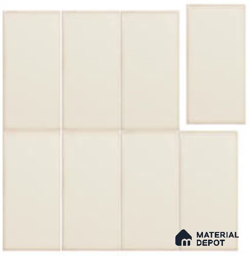 Subway Look Wall Tile TL 13456 Yoko Daisy 5 inch x 2.5 inch Glossy Finish Ceramic Tile - 9 mm