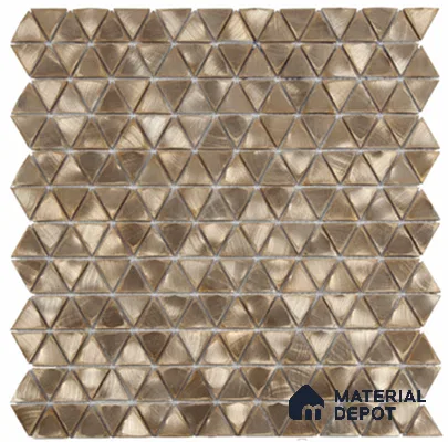 Mosaic Look Wall Tile TL 13192 C GM 54 Triangle Copper 12 inch x 11.5 inch Glossy Finish Solid Metal Tile - 9 mm
