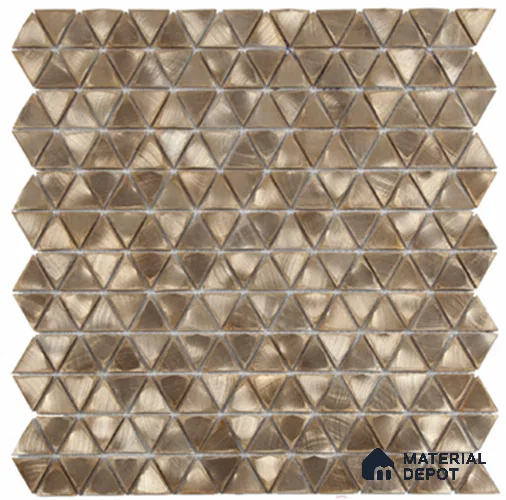 Mosaic Look Wall Tile TL 13192 C GM 54 Triangle Copper 12 inch x 11.5 inch Glossy Finish Solid Metal Tile - 9 mm