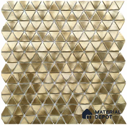 Mosaic Look Wall Tile TL 13192 B GM 53 Triangle Gold 12 inch x 11.5 inch Glossy Finish Solid Metal Tile - 9 mm