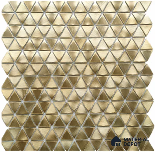 Mosaic Look Wall Tile TL 13192 B GM 53 Triangle Gold 12 inch x 11.5 inch Glossy Finish Solid Metal Tile - 9 mm