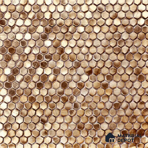 Mosaic Look Wall Tile TL 13192 F GM 52 Hexagon Gold 12 inch x 12 inch Glossy Finish Solid Metal Tile - 9 mm