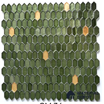 Mosaic Highlighters Look Wall Tile TL 13466 D  12 inch x 11.61 inch Glossy Finish Glass Tile - 9 mm