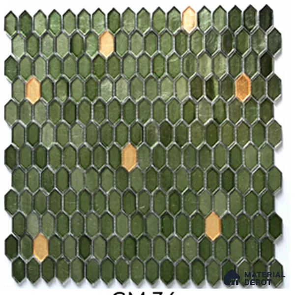 Mosaic Highlighters Look Wall Tile TL 13466 D 12 inch x 11.61 inch Glossy Finish Glass Tile - 9 mm