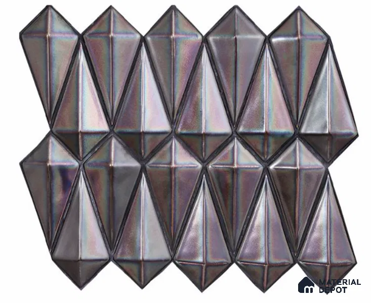 Mosaic Look Wall Tile TL 13193 C GM 63 15 inch x 12 inch Glossy Finish Ceramic Tile - 9 mm