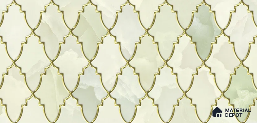 Patterned Look Wall Tile TL 11370 B 256 Dark 2 ft x 1 ft Glossy Finish Ceramic Tile - 9 mm