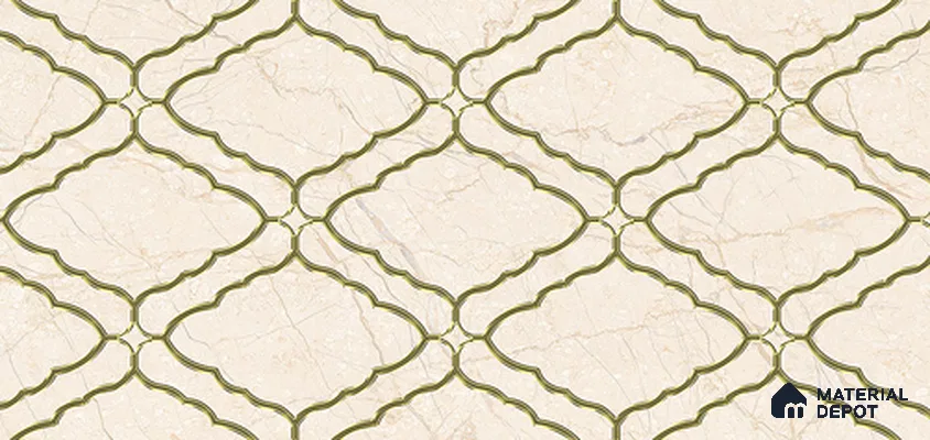 Patterned Look Wall Tile TL 11351 201 Dark 2 ft x 1 ft Glossy Finish Ceramic Tile - 9 mm