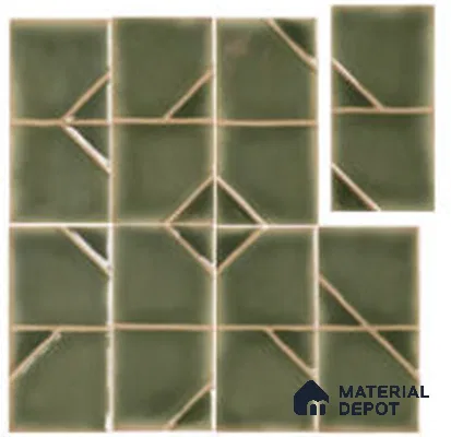 Subway Look Wall Tile TL 13456 J Origami Moss 5 inch x 2.5 inch Glossy Finish Ceramic Tile - 9 mm