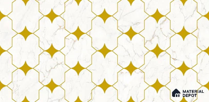 Patterned Look Wall Tile TL 11391 5025 2 ft x 1 ft Glossy Finish Porcelain Tile - 9 mm