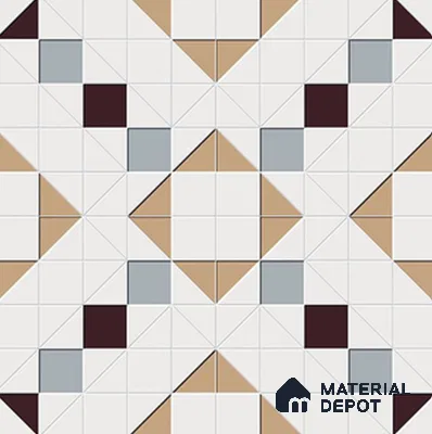 Moroccan Floor & Wall Tile TL 11383 6015 2 ft x 2 ft Matte Finish Porcelain Tile - 9 mm | Suitable For Kitchen, Balcony, Dining Area
