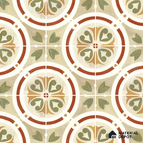 Moroccan Floor & Wall Tile TL 11381 6627 2 ft x 2 ft Matte Finish Porcelain Tile - 9 mm | Suitable For Kitchen, Accent/Feature Wall, Dining Area