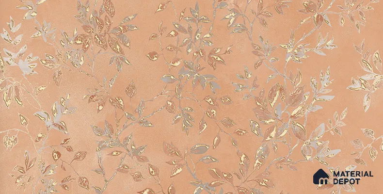 Floral Look Wall Tile TL 11361 B 214 Dark 2 ft x 1 ft Glossy Finish Ceramic Tile - 9 mm | Please Expect a Slight Variation of Pattern
