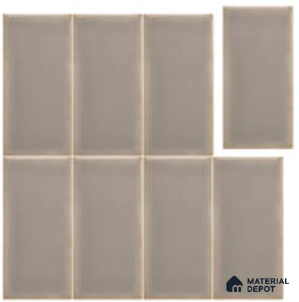 Subway Look Wall Tile TL 13456 B Yoko Pewter 5 inch x 2.5 inch Glossy Finish Ceramic Tile - 9 mm