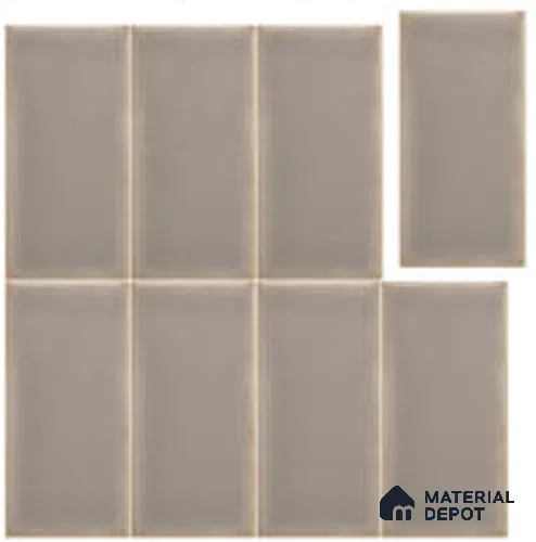 Subway Look Wall Tile TL 13456 B Yoko Pewter 5 inch x 2.5 inch Glossy Finish Ceramic Tile - 9 mm