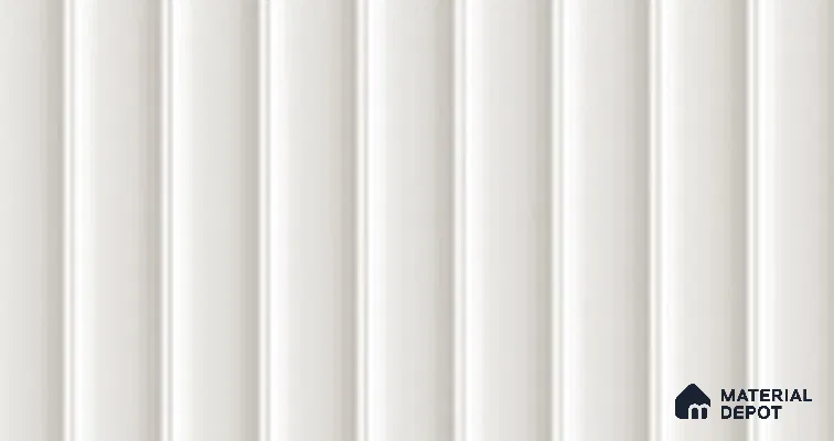 Subway Wall Tile TL 13484 D Blinds Snow 161 x 300 mm Ceramic Shiny Finish | Vertical Fluted Design | Suitable for Bathroom, Kitchen Backsplash & Highlighter Wall