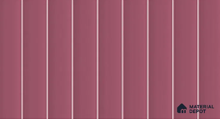 Subway Wall Tile TL 13484 B Blinds Wine 161 x 300 mm Ceramic Shiny Finish | Vertical Fluted Design | Suitable for Bathroom, Kitchen Backsplash & Highlighter Wall