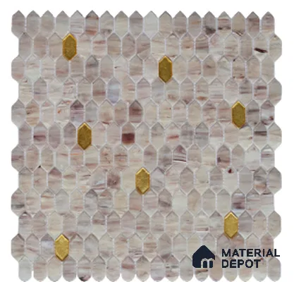 Mosaic Highlighters Look Wall Tile TL 13466 C  12 inch x 11.61 inch Glossy Finish Glass Tile - 9 mm