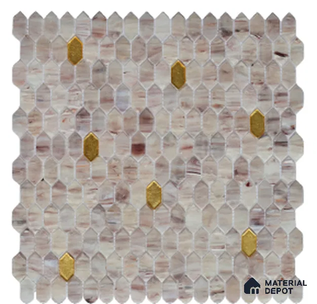 Mosaic Highlighters Look Wall Tile TL 13466 C 12 inch x 11.61 inch Glossy Finish Glass Tile - 9 mm