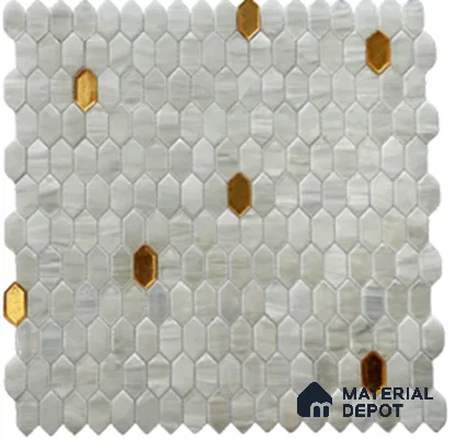 Mosaic Highlighters Look Wall Tile TL 13466  12 inch x 11.61 inch Glossy Finish Glass Tile - 9 mm