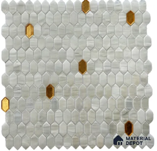 Mosaic Highlighters Look Wall Tile TL 13466 12 inch x 11.61 inch Glossy Finish Glass Tile - 9 mm