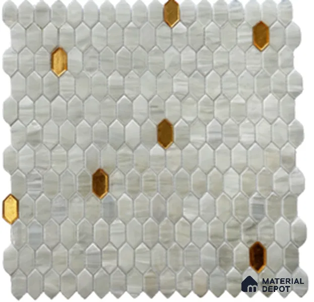Mosaic Highlighters Look Wall Tile TL 13466 12 inch x 11.61 inch Glossy Finish Glass Tile - 9 mm