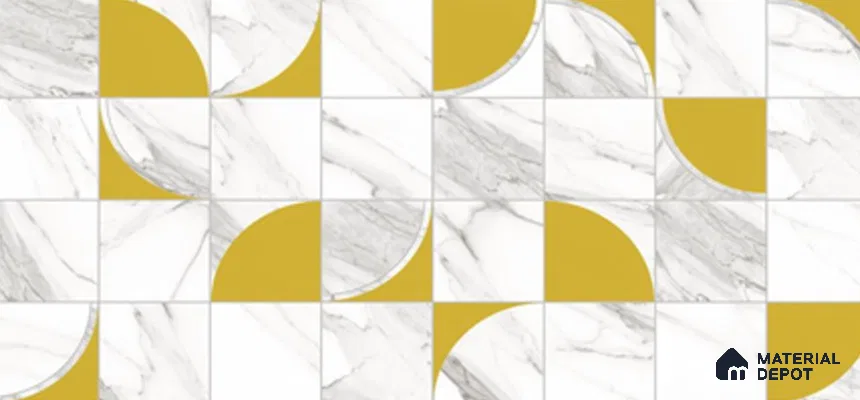 Highlighter Look Wall Tile TL 13185 5023 Gold 2 ft x 1 ft Glossy Finish Porcelain Tile - 9 mm