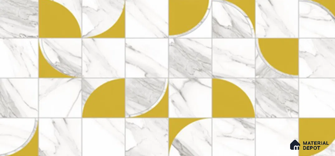 Highlighter Look Wall Tile TL 13185 5023 Gold 2 ft x 1 ft Glossy Finish Porcelain Tile - 9 mm