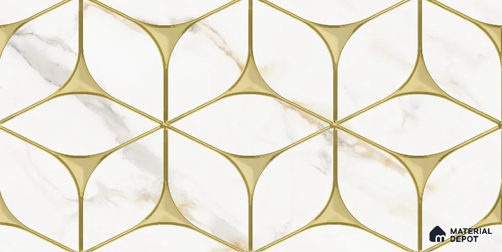 Patterned Look Wall Tile TL 11359 B 210 Dark 2 ft x 1 ft Glossy Finish Ceramic Tile - 9 mm