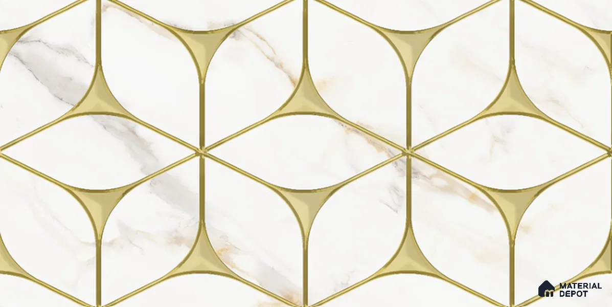 Patterned Look Wall Tile TL 11359 B 210 Dark 2 ft x 1 ft Glossy Finish Ceramic Tile - 9 mm