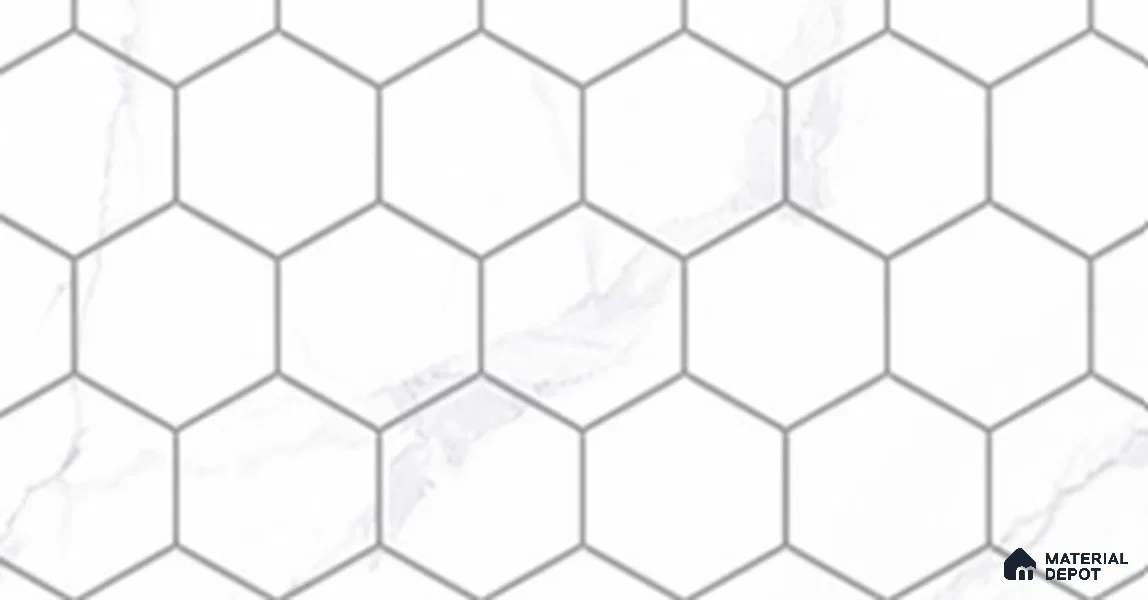 Hexagonal Look Wall Tile TL 11367 230 Light 2 ft x 1 ft Glossy Finish Ceramic Tile - 9 mm
