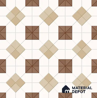 Geometric Look Floor & Wall Tile TL 11384 B 6018 2 ft x 2 ft Matte Finish Porcelain Tile - 9 mm
