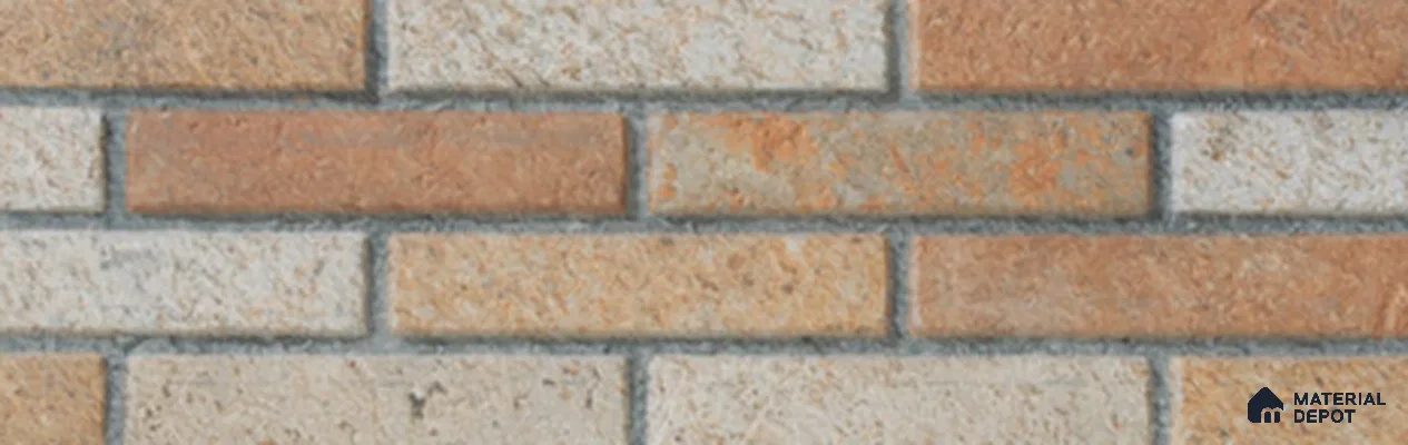 Brick Wall Tile TL 13482 D Tuscan Blend 200 x 600 mm Ceramic Matte Finish | Suitable for Living Room, Dining & Highlighter Wall
