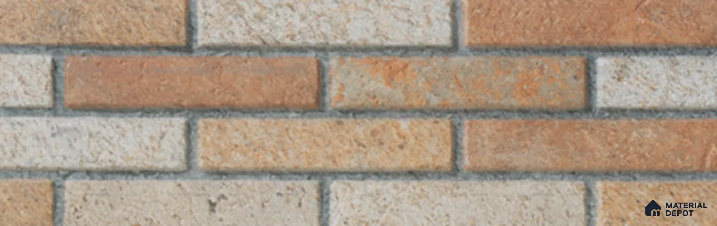 Brick Wall Tile TL 13482 D Tuscan Blend 200 x 600 mm Ceramic Matte Finish | Suitable for Living Room, Dining & Highlighter Wall