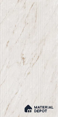 Beige Marble Wall Tile TL 07001 2 ft x 4 ft Vitrified Carving Matte Finish - 9 mm | 8 Random Design | Suitable for Living Room, Bedroom, Bathroom