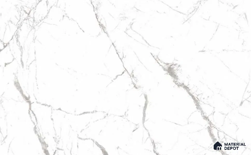 LM 19454 B Marmo Bianca Marble High Gloss Finish 8 ft x 4 ft Decorative Laminate - 1 mm | Suitable for TV Unit, Wardrobe, Kitchen Cabinets